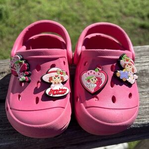 Pink Clogs with Strawberry Shortcake Charms